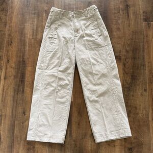 Old Navy Khaki Cropped Wide-Leg Chinos